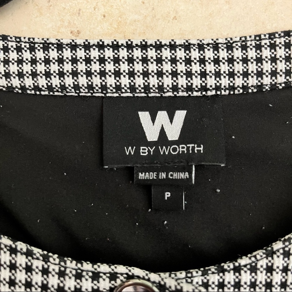 W By Worth Houndstooth 1/2 Button Drop Waist Shif… - image 5